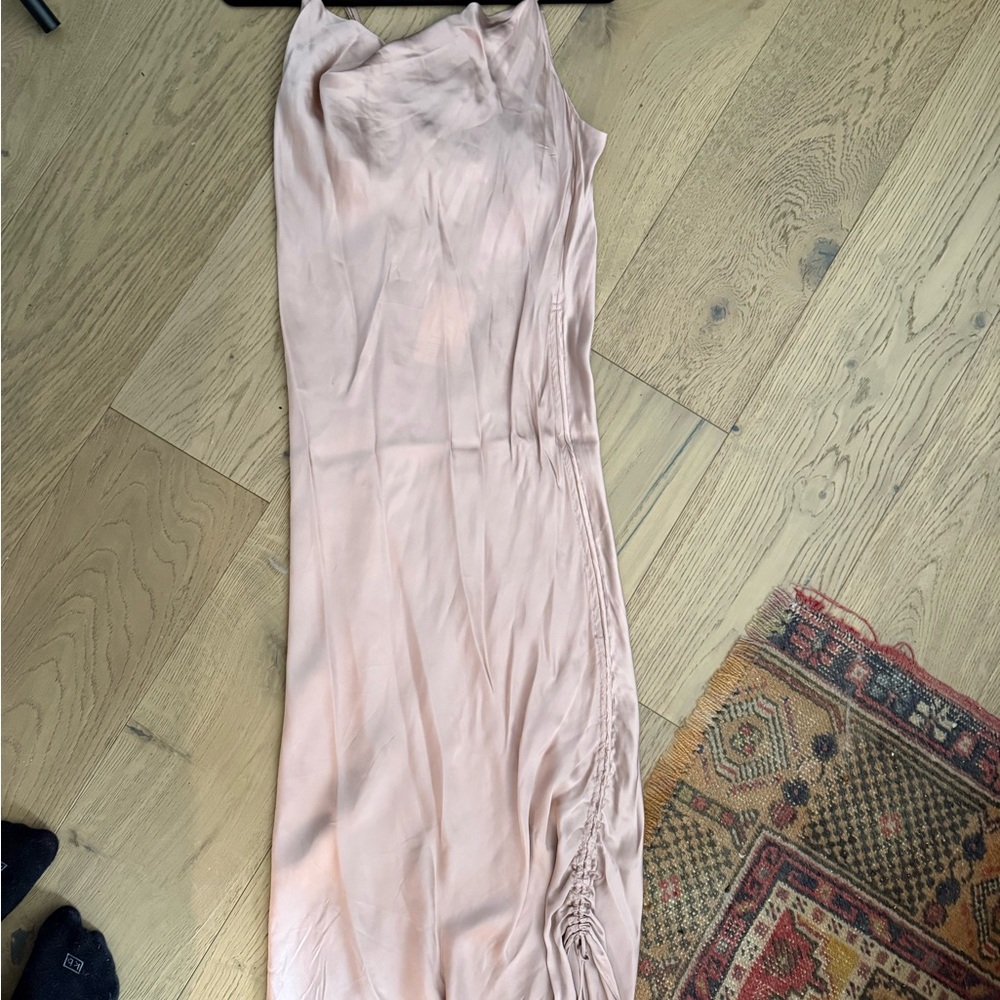 Wilfred Blush Pink Satin scrunch dress